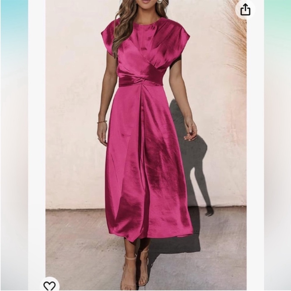 Pink satin dress